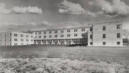 Rockwell was one of the original residence halls on campus, and is now home to the College of Business, c. 1941